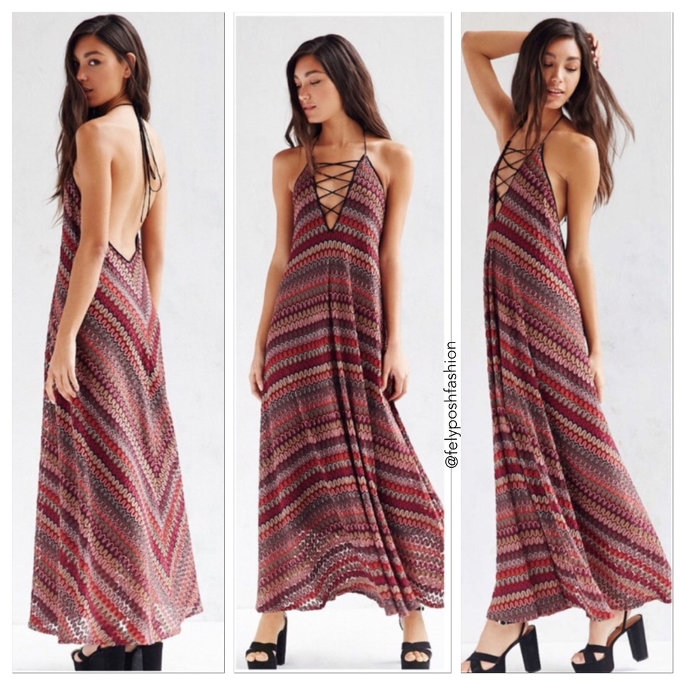 Urban Outfitters Red and Black Maxi Dress